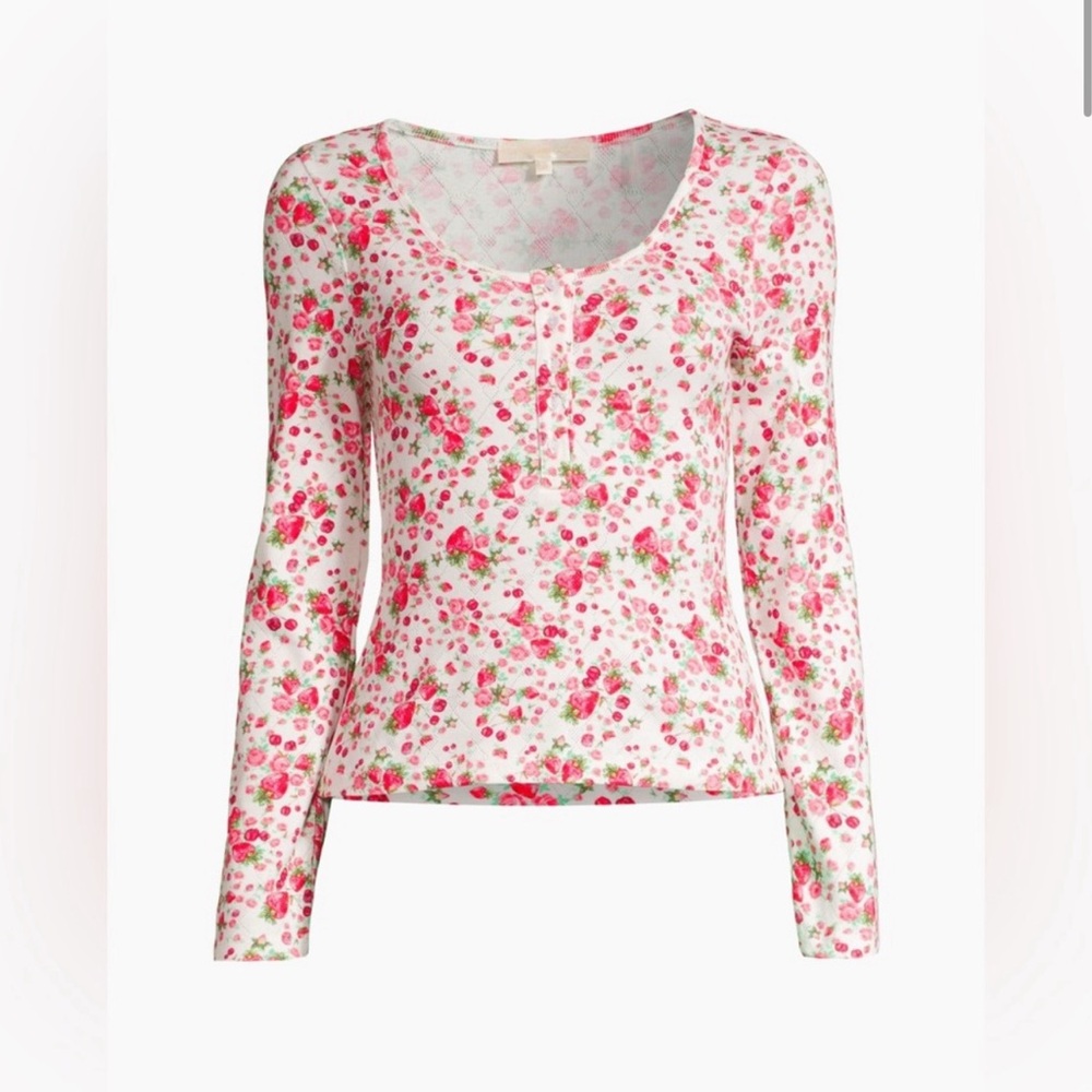LoveShackFancy Pink Floral Blouse